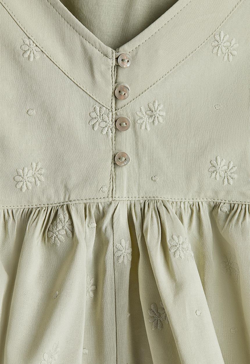 H&M - Peplum strappy top - light dusty green flowers