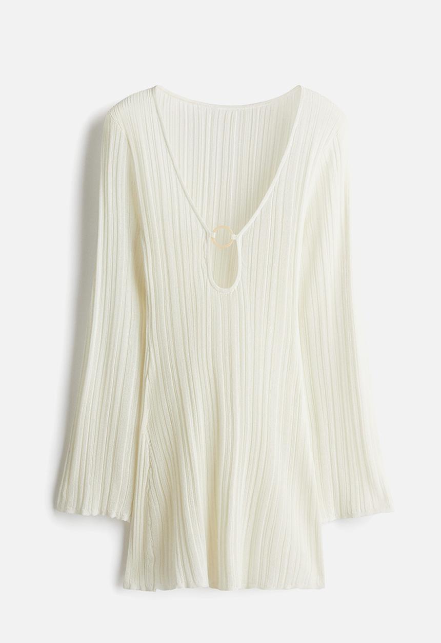 H&M - Rib-knit beach dress - white