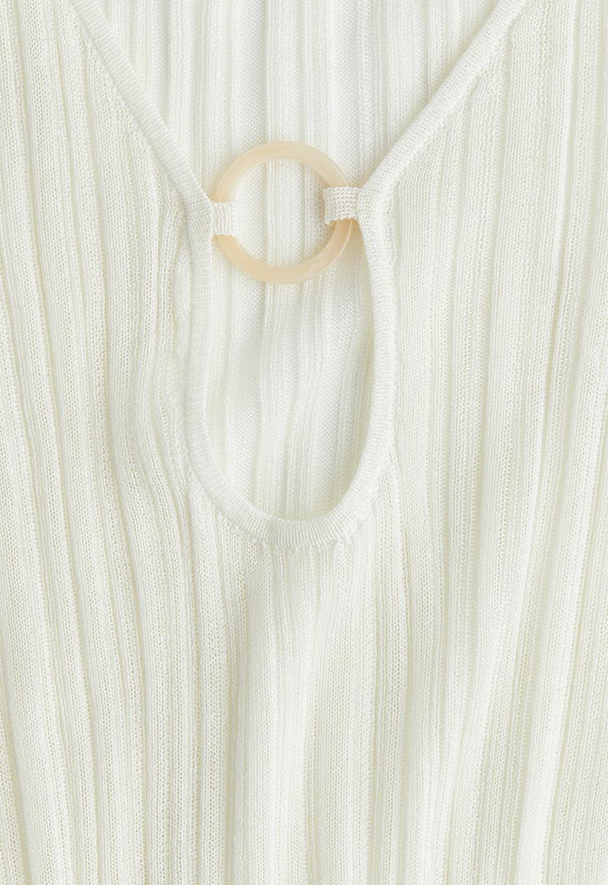 H&M - Rib-knit beach dress - white