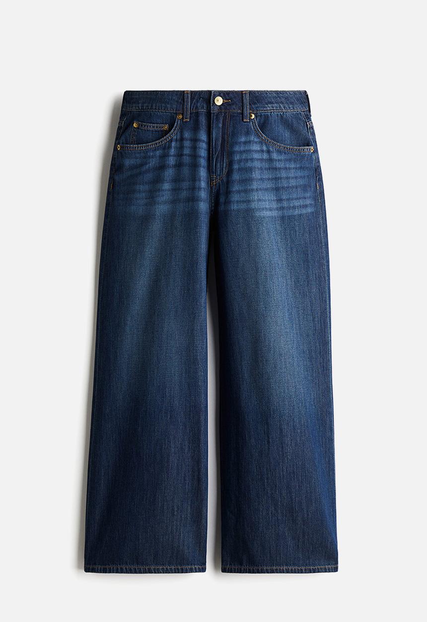 H&M - Baggy wide low jeans - denim blue