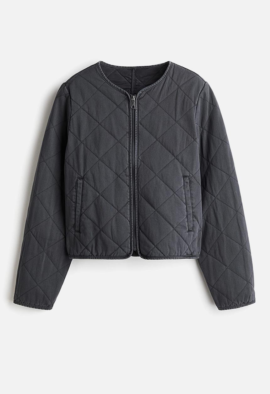 H&M - Quilted cotton jacket - dark grey