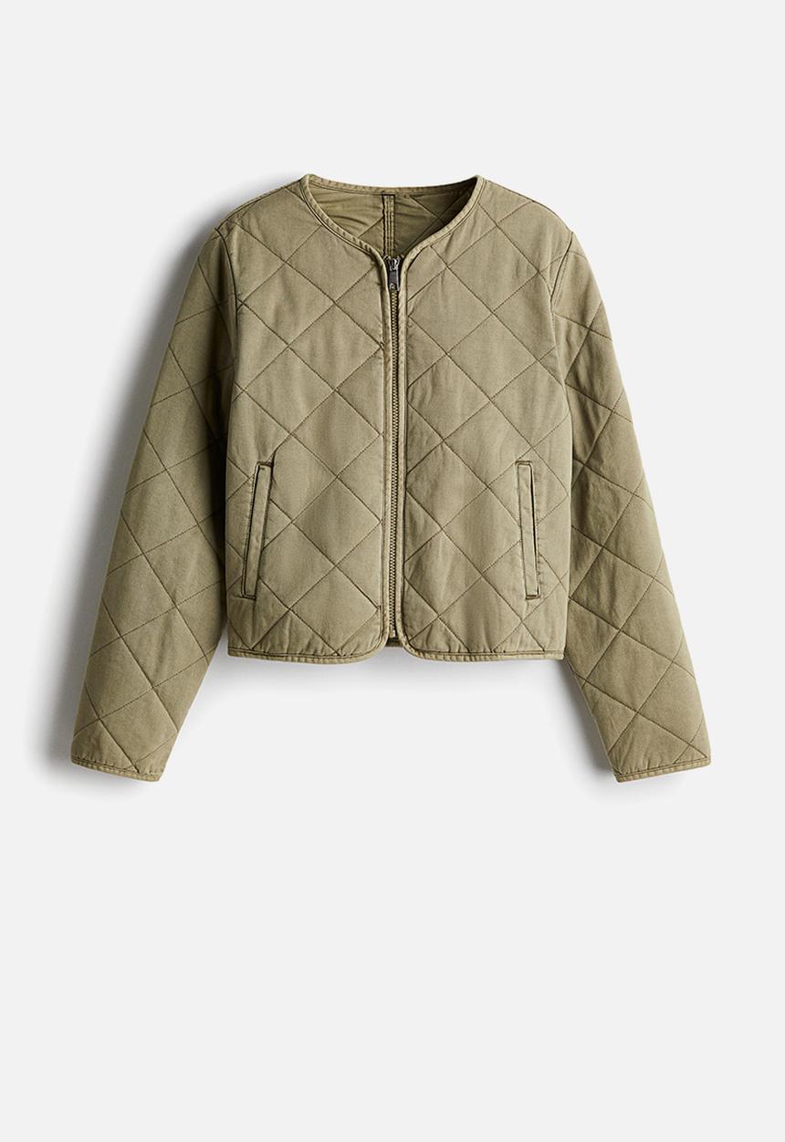H&M - Quilted cotton jacket - khaki green