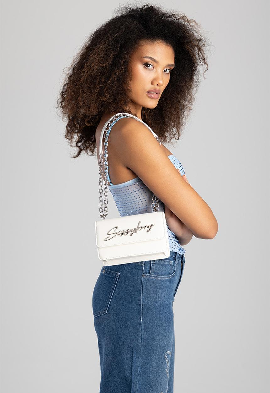 SISSY BOY - Slay fest structured crossbody - white
