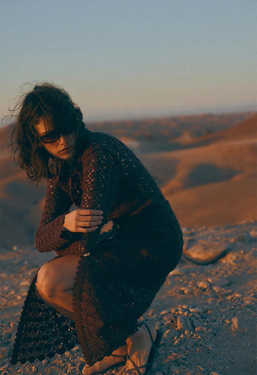 H&M - Crochet-look dress - dark brown