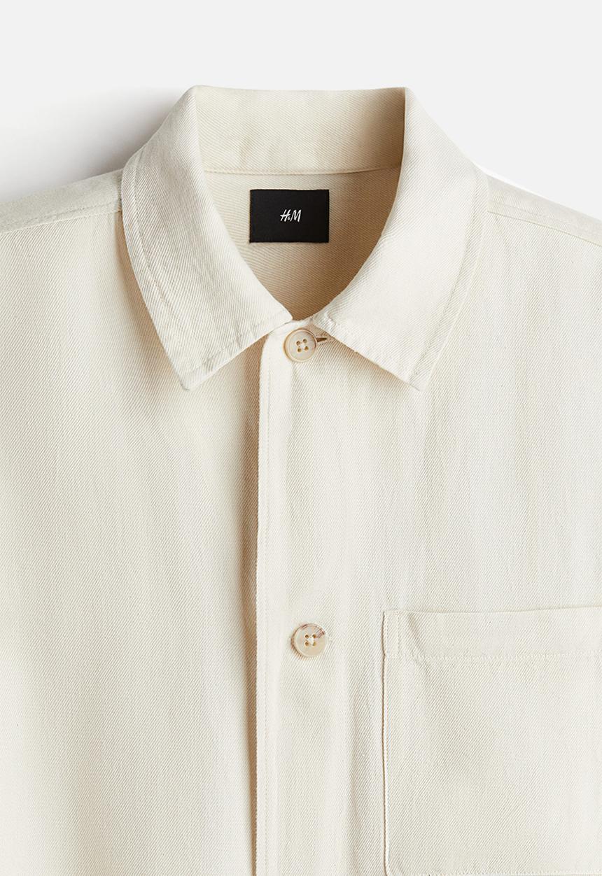 H&M - Regular fit linen-blend overshirt - white