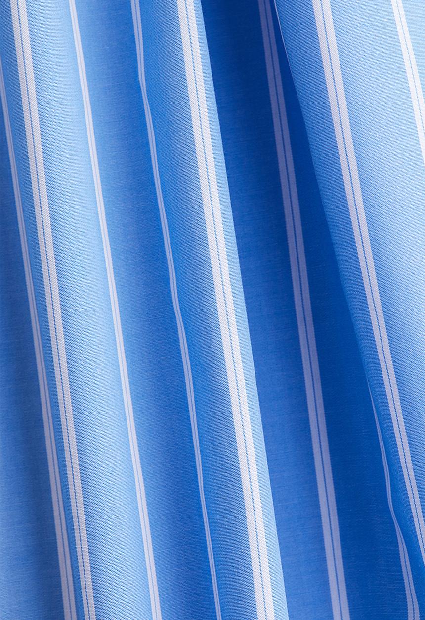 H&M - Cotton midi skirt - light blue striped