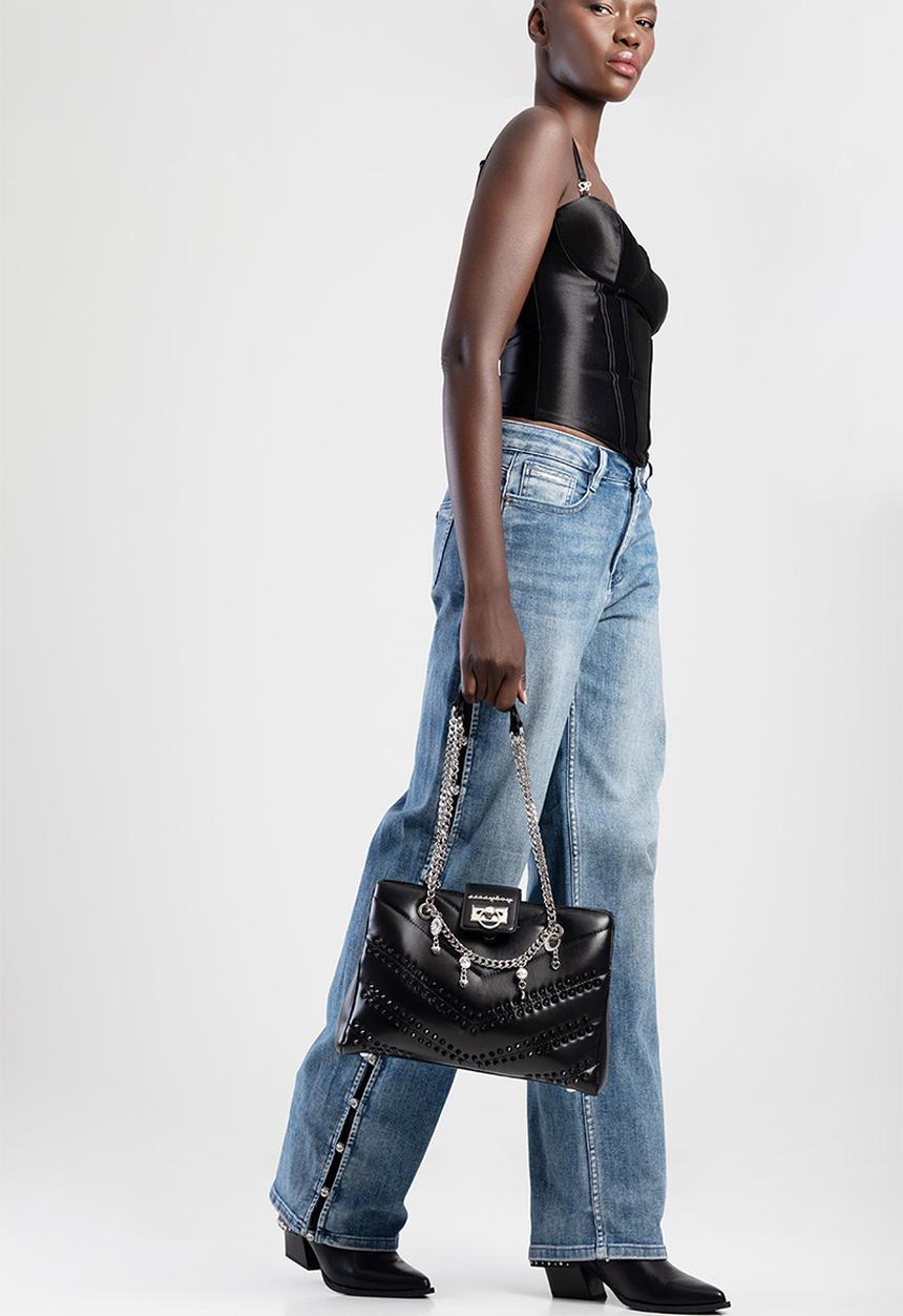 SISSY BOY - Charm shoulder bag - black