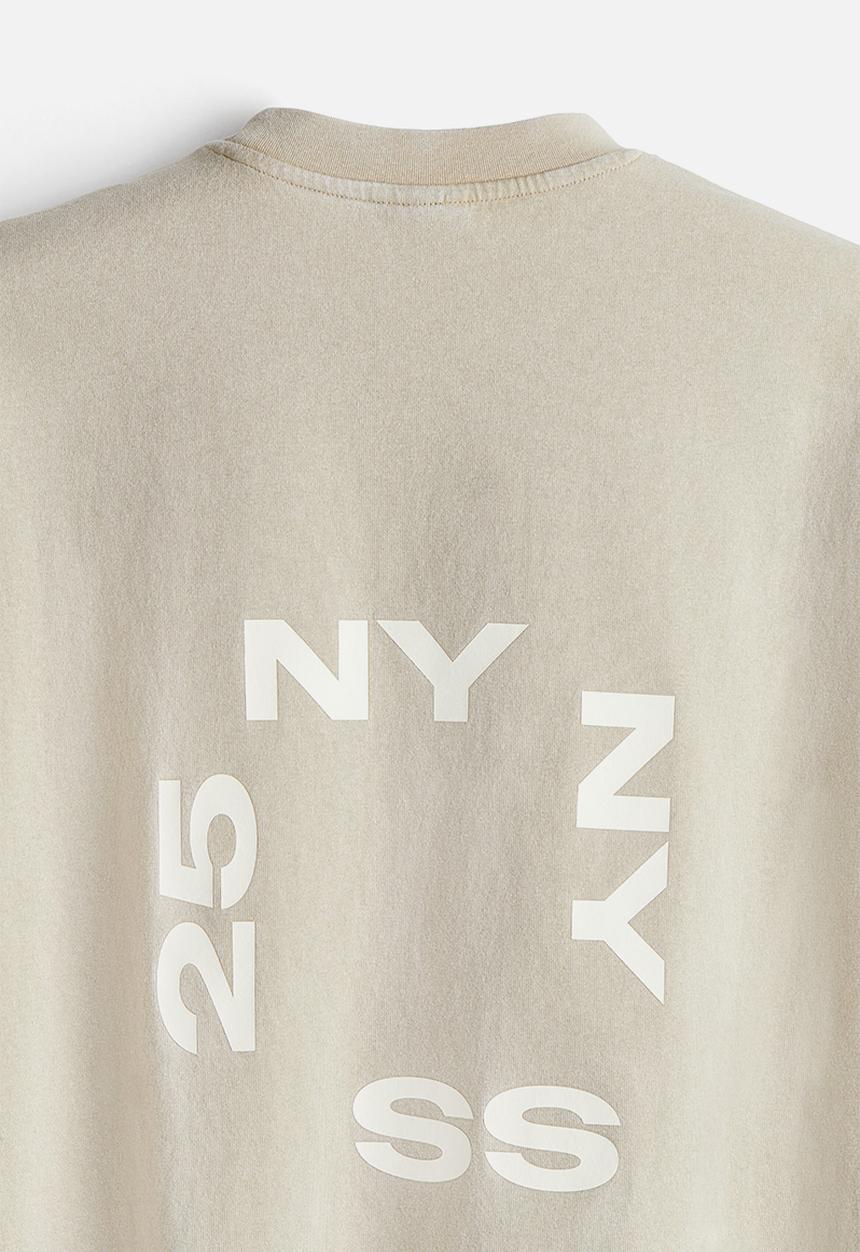 H&M - Loose fit washed t-shirt -beige/ny