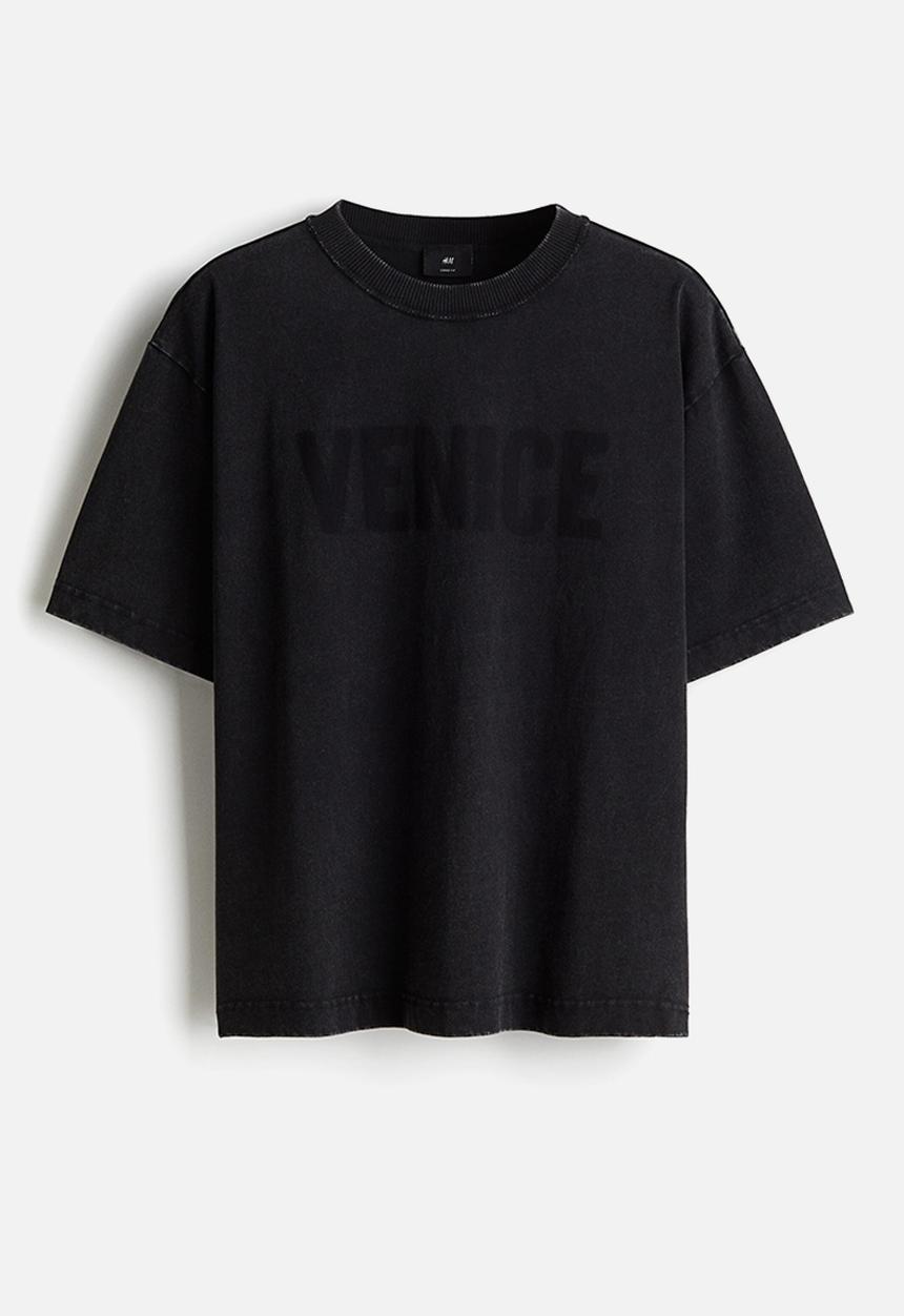 H&M - Loose fit printed T-shirt - black