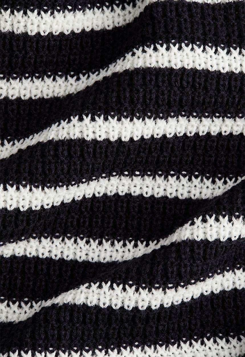 H&M - Knitted bodycon dress - navy blue striped
