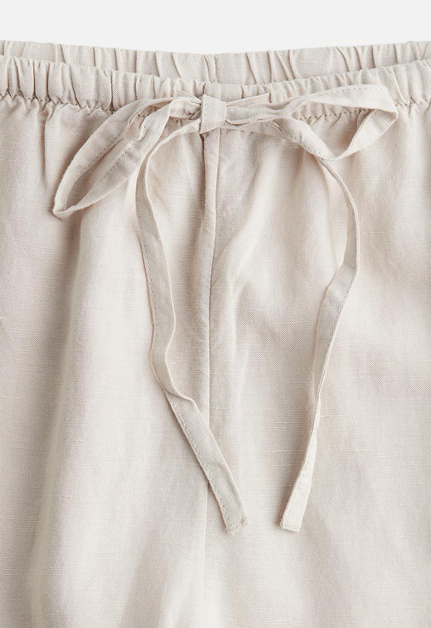 H&M - Linen-blend drawstring trousers - light beige