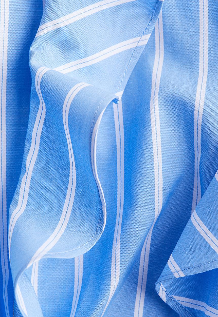 H&M - Tie-front poplin blouse - light blue striped