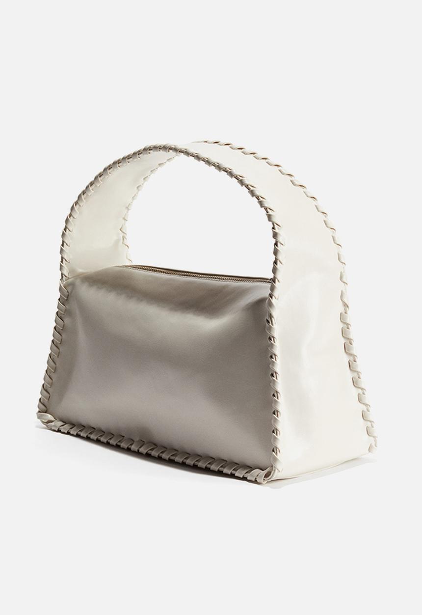 H&M - Interwoven-detail shoulder bag - light beige