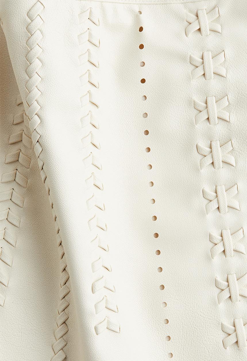 H&M - Coated mini skirt - cream