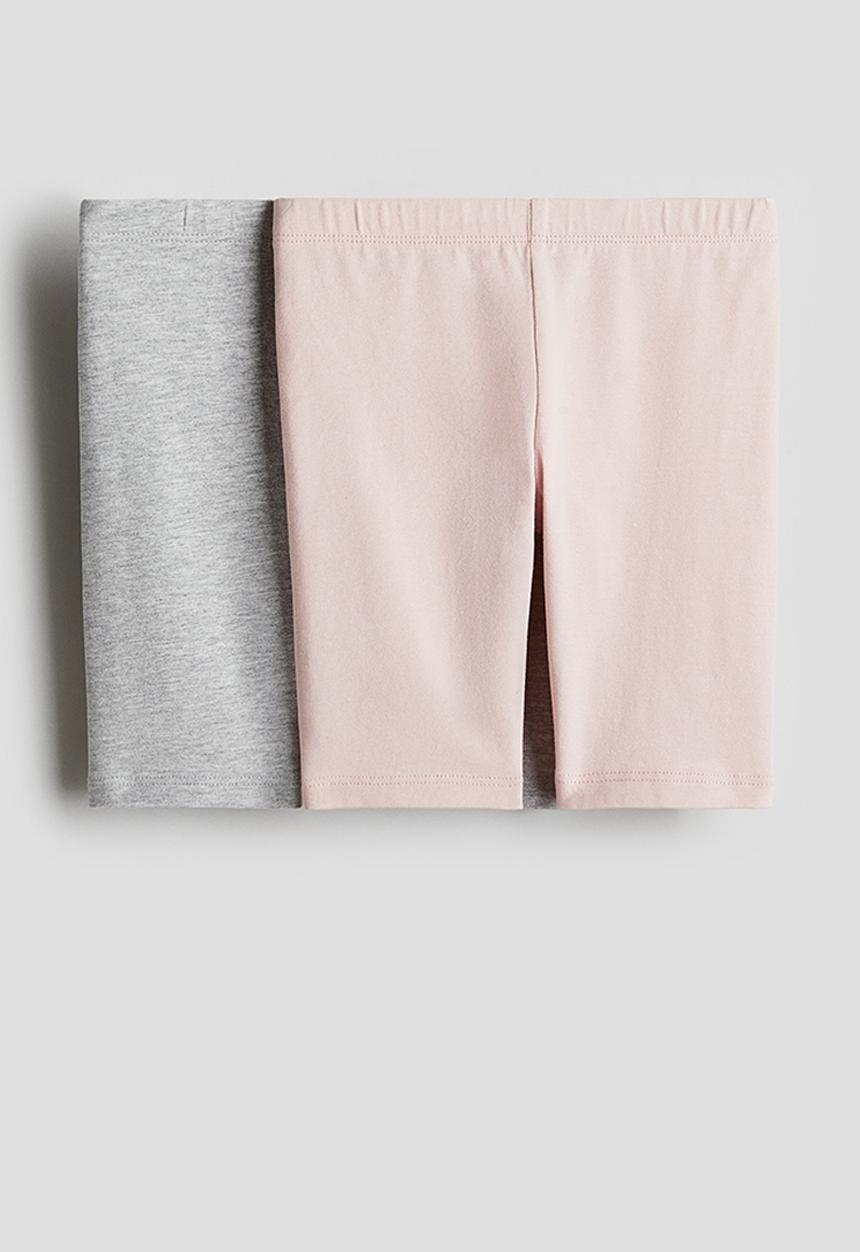 H&M - 2-pack cycling shorts - light pink/light grey 