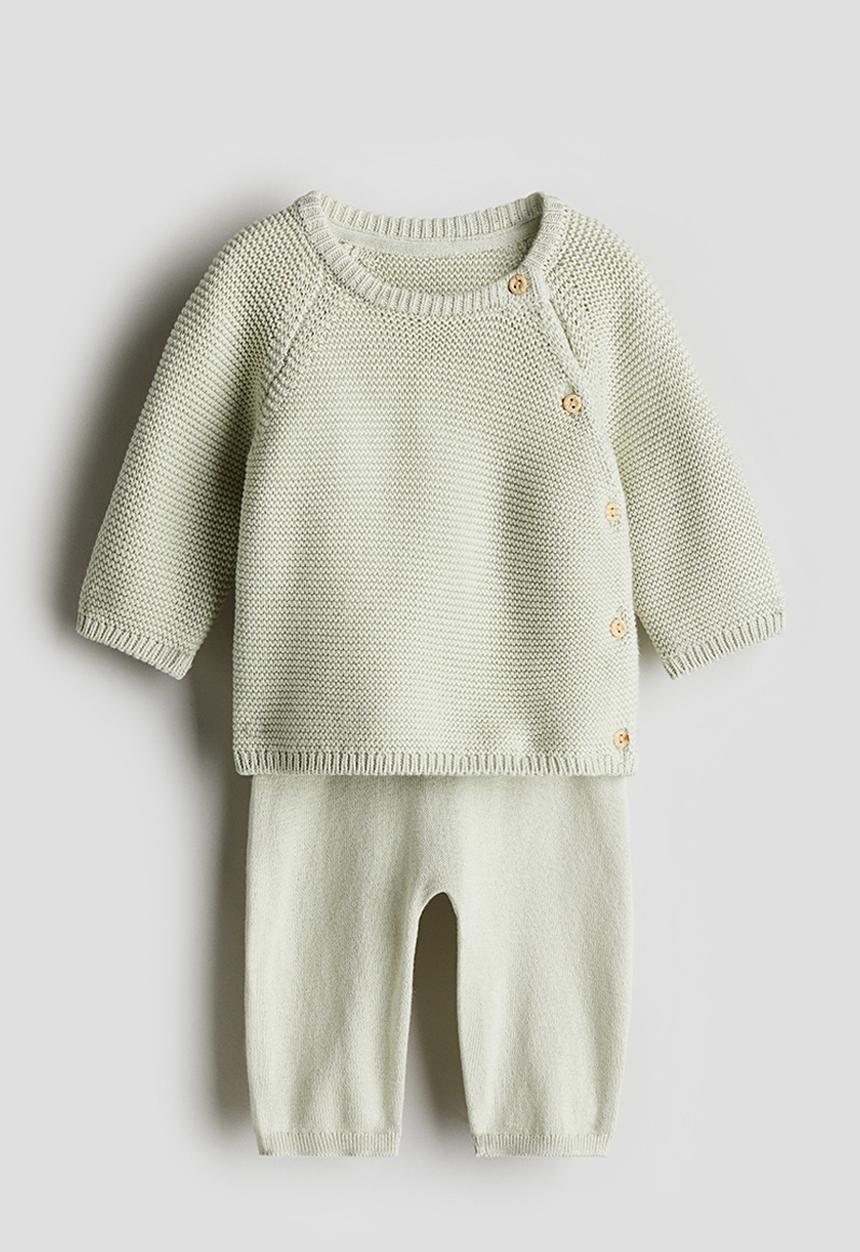 H&M - 2-piece cotton set - light green