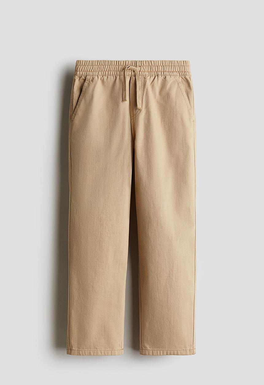 H&M - Loose-fit cotton twill trousers - beige