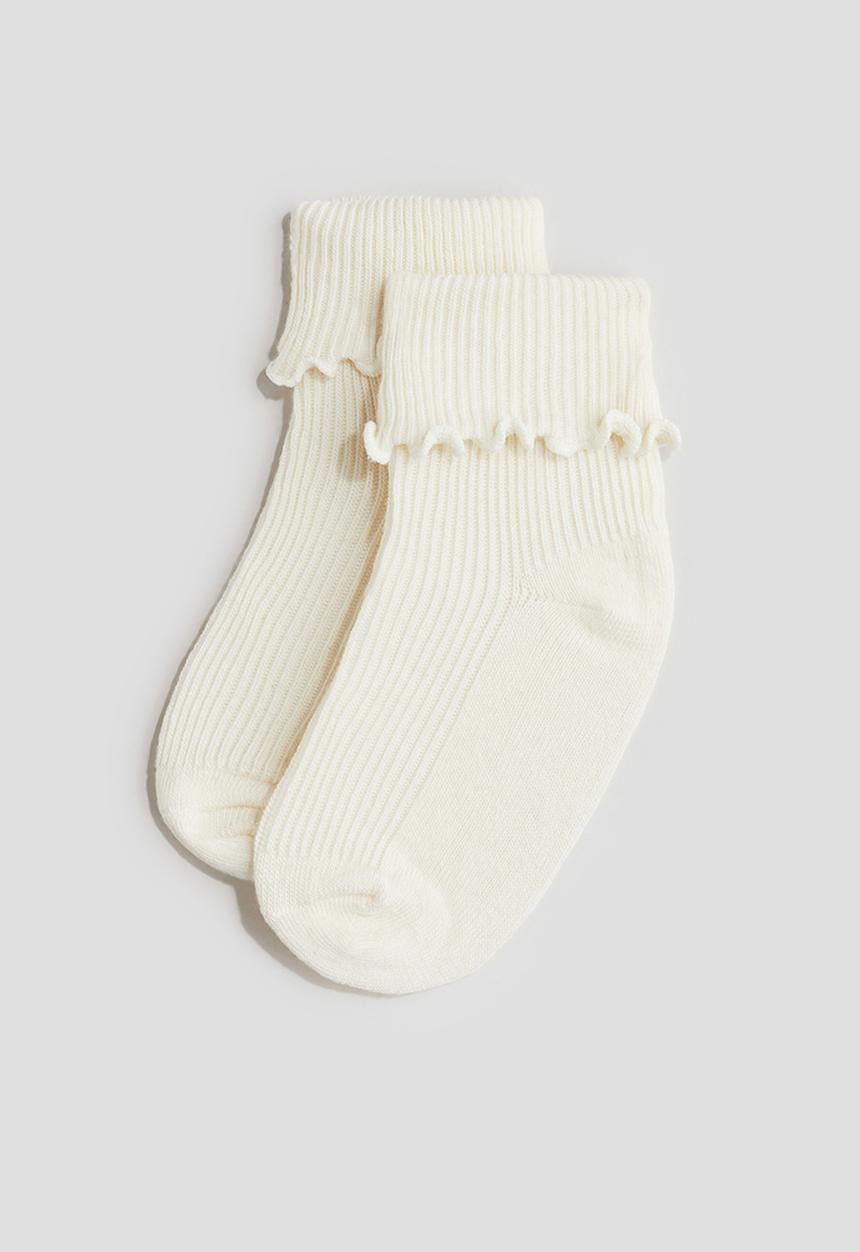 H&M - 3-pack overlocked foldover socks - mole/grey 