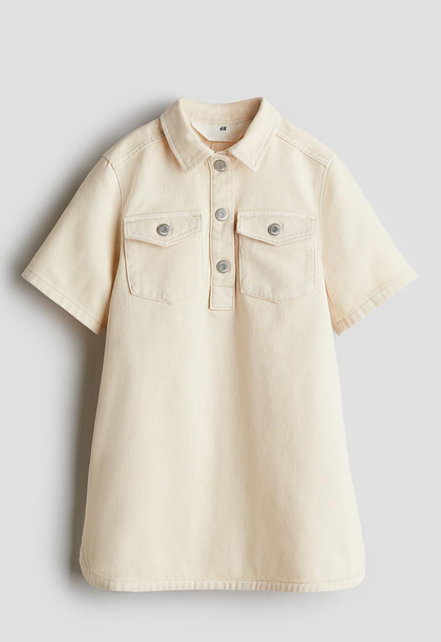 H&M - A-line twill dress - beige