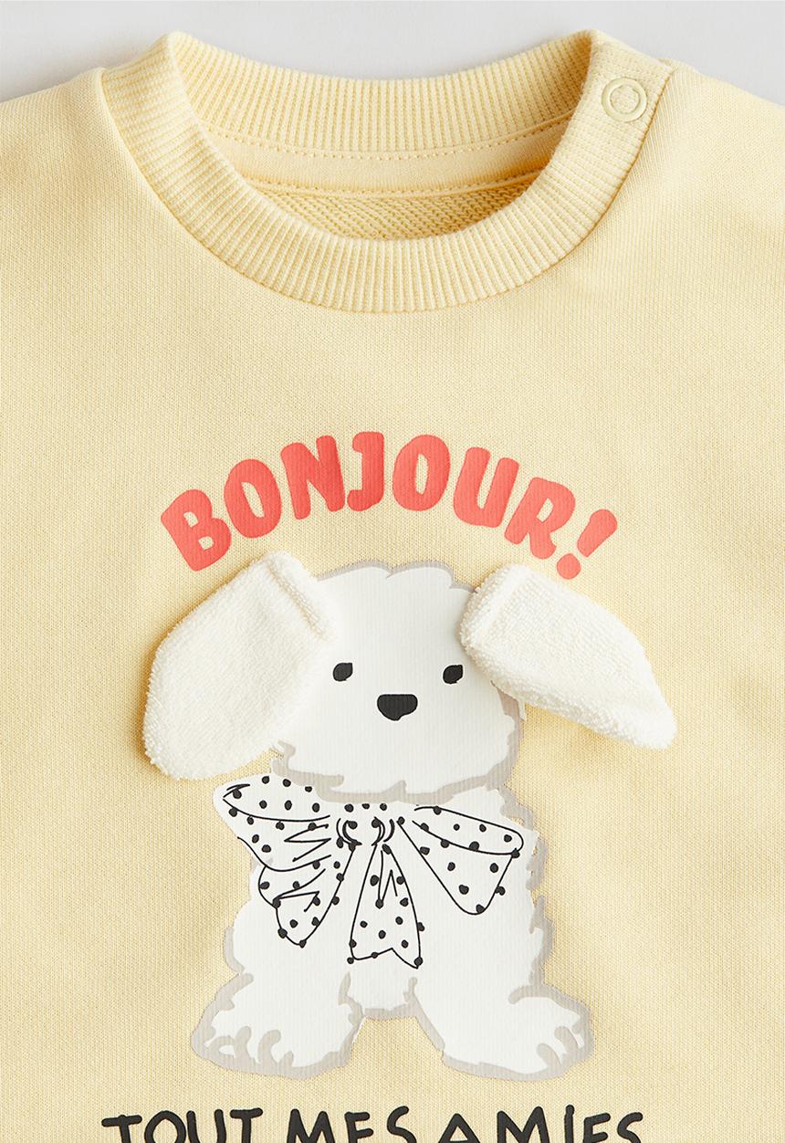 H&M - Sweatshirt - light yellow/bonjour