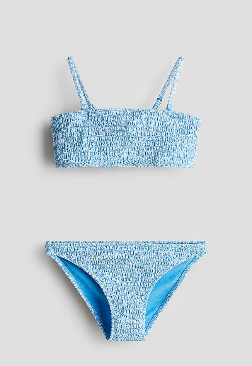 H&M - Smocked bikini - blue/floral