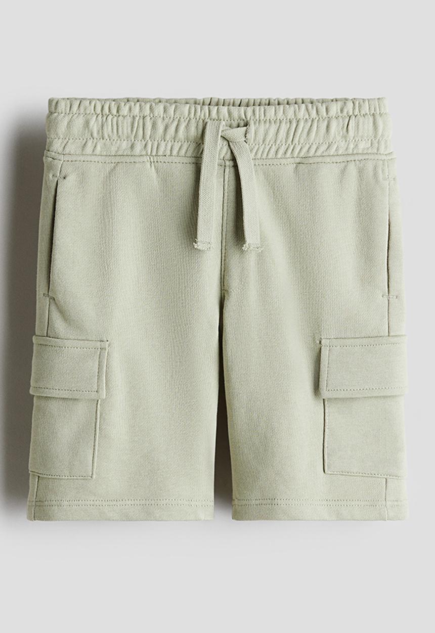 H&M - Sweatshirt cargo shorts - light green