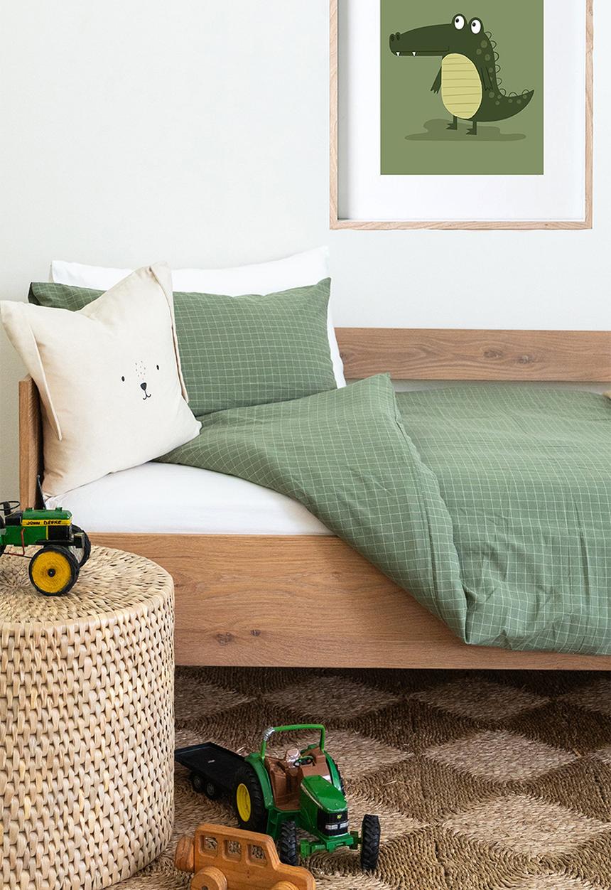 Phlo Studio - Check Washed Cotton Duvet Set - Green