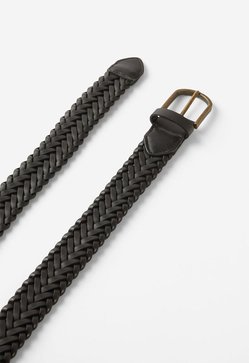 Cotton On - Signature Braided Belt - Black/Burnished Gold