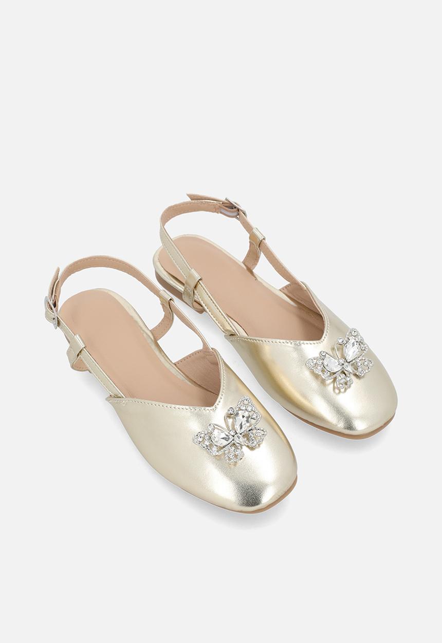 Pop Candy - Butterfly brooch pumps - gold