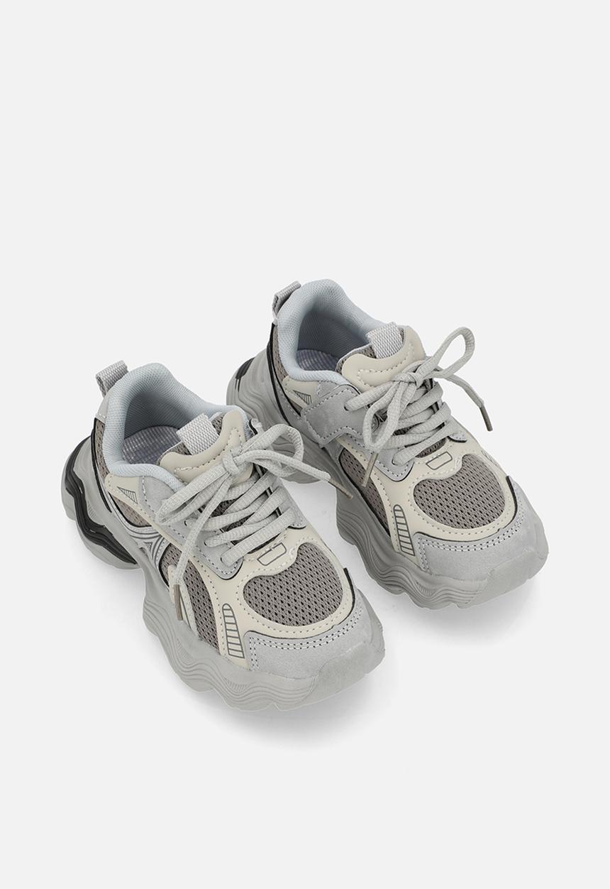 Pop Candy - Chunky lace up sneakers - grey