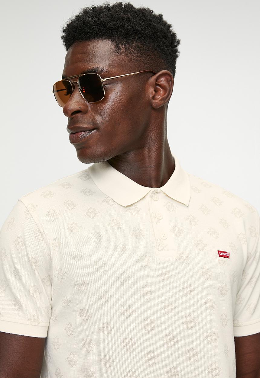 Levi’s® - Levis Hm Polo long sleeve Script Geo Egret Pique - neutral