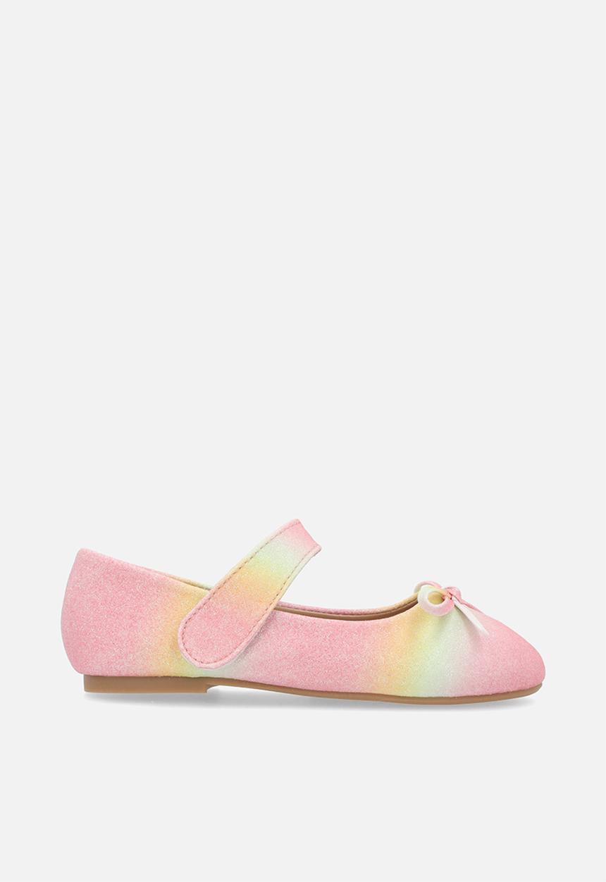 Pop Candy - Bow detail glitter pump - pastel multi