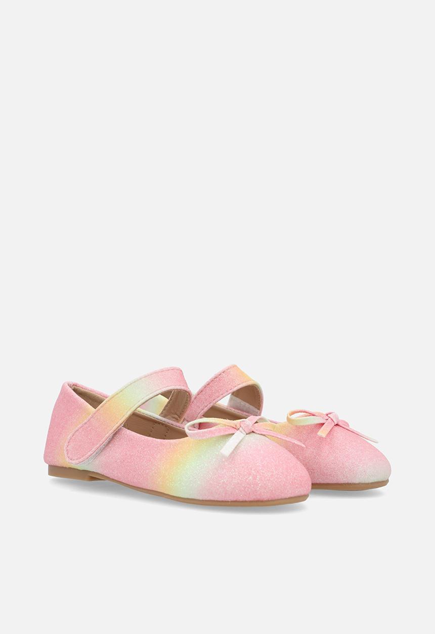 Pop Candy - Bow detail glitter pump - pastel multi