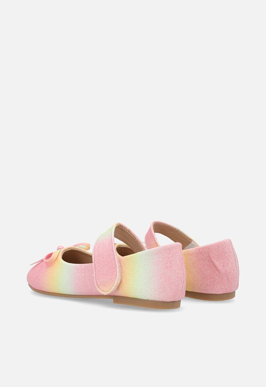 Pop Candy - Bow detail glitter pump - pastel multi