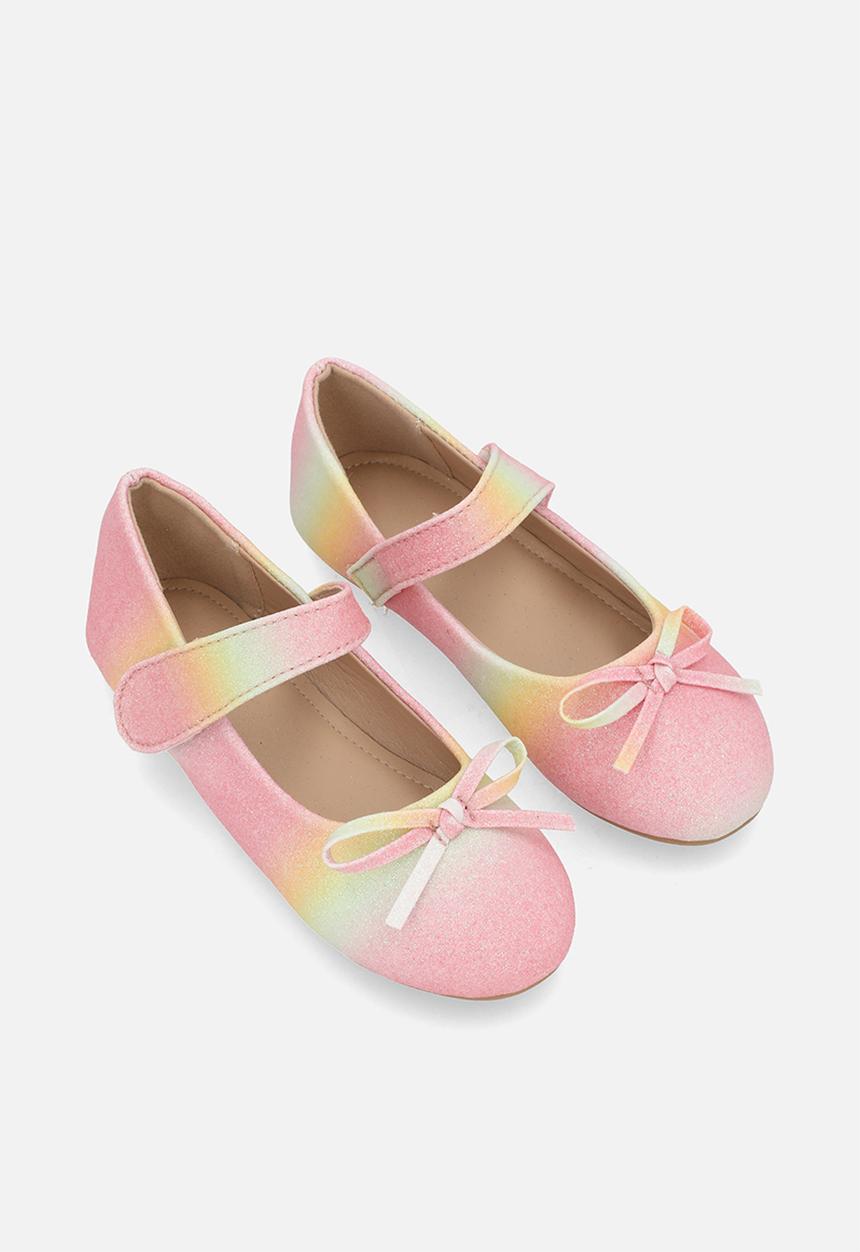 Pop Candy - Bow detail glitter pump - pastel multi