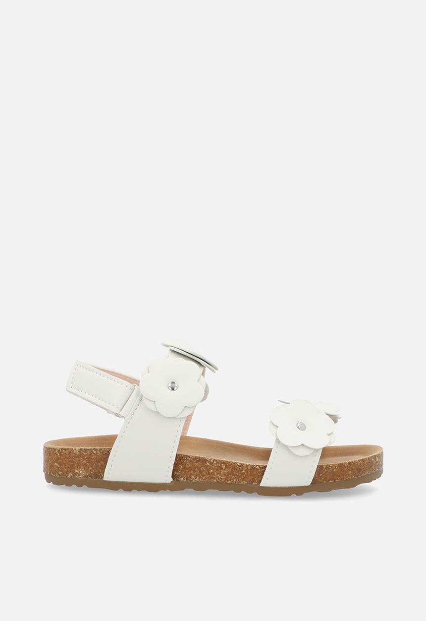 Pop Candy - Floral twin straps sandals - white