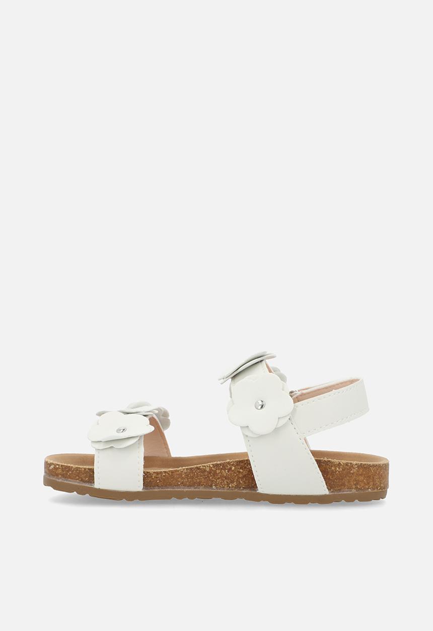 Pop Candy - Floral twin straps sandals - white
