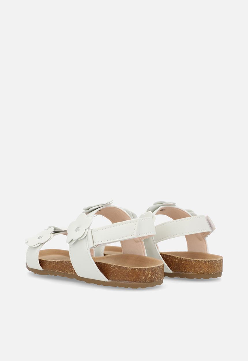 Pop Candy - Floral twin straps sandals - white