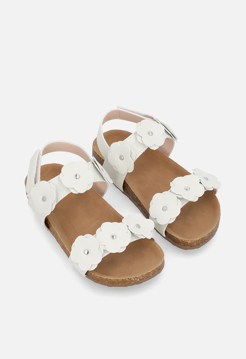 Pop Candy - Floral twin straps sandals - white