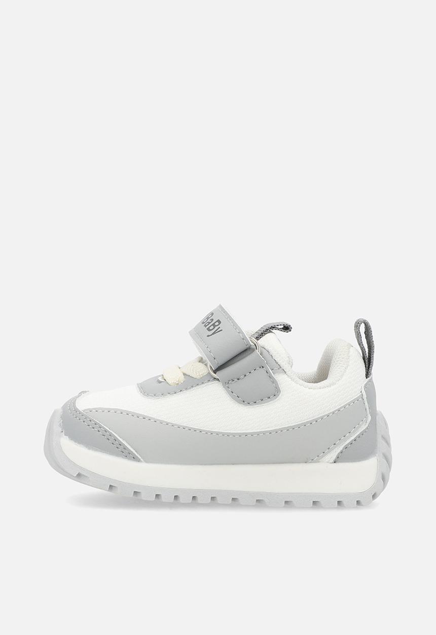 Pop Candy - Adjustable fasteners strap sneakers - grey & white
