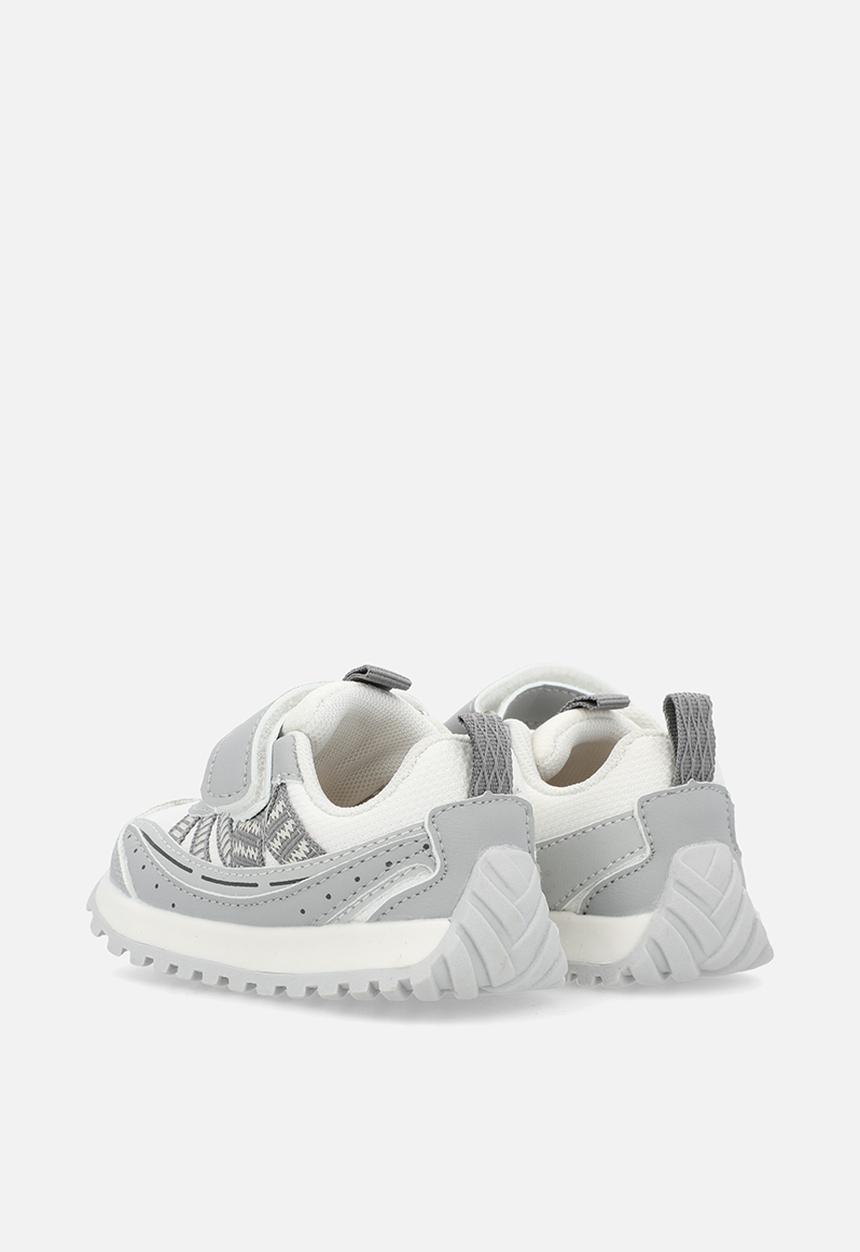 Pop Candy - Adjustable fasteners strap sneakers - grey & white