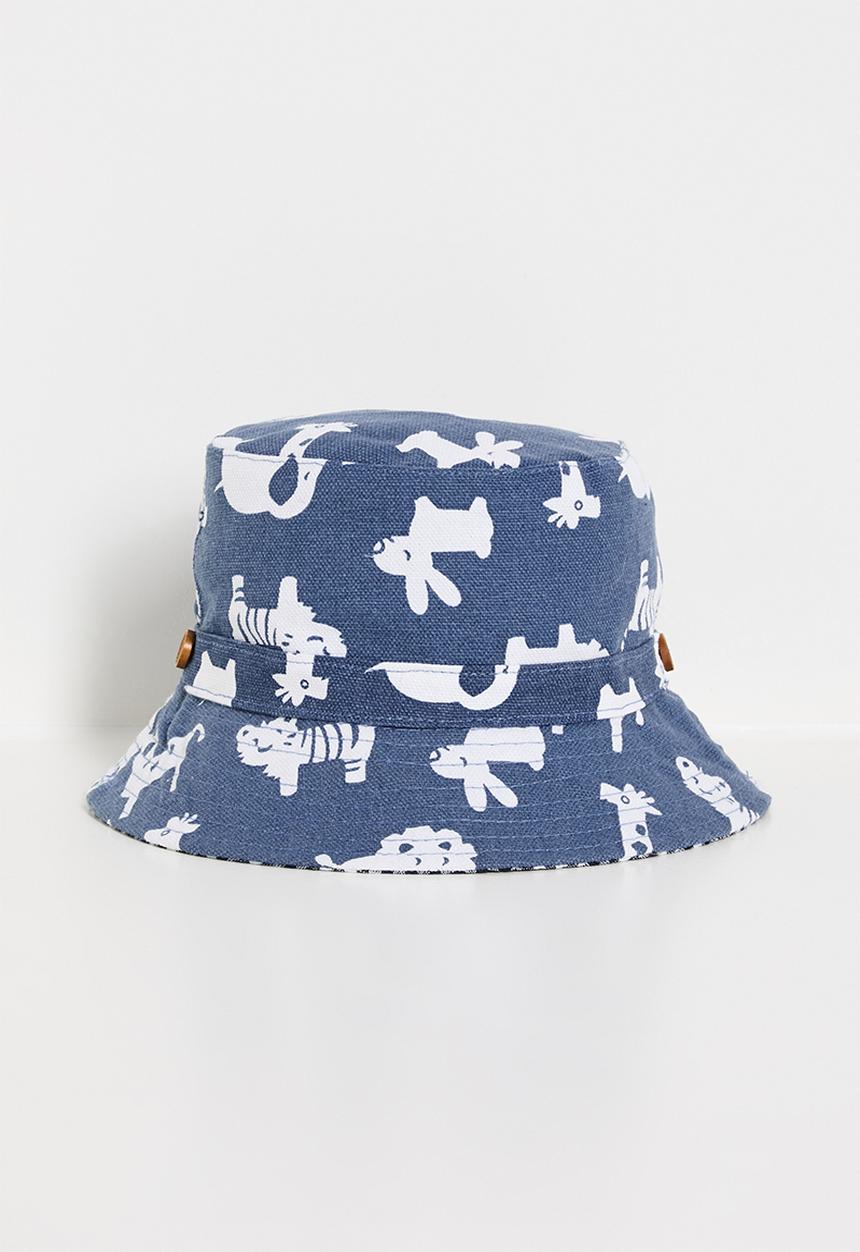 Pop Candy - Printed bucket hat - blue & white