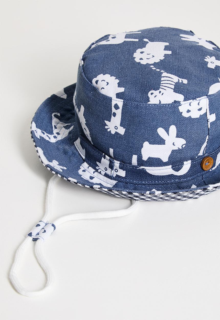 Pop Candy - Printed bucket hat - blue & white