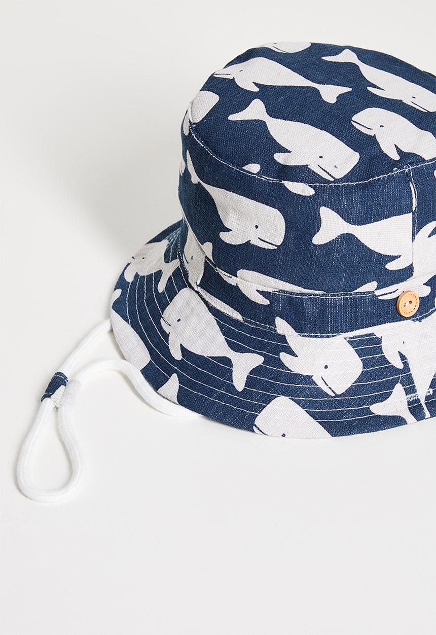 Pop Candy - Printed bucket hat - navy blue & white