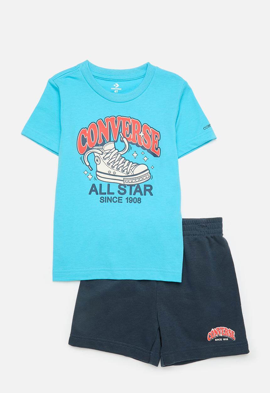 Converse - Converse trail mix graphic tee and shorts set - converse navy