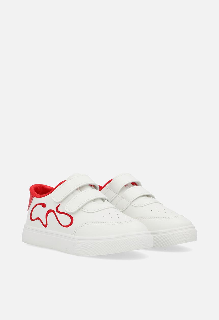 Pop Candy - Squiggle casual sneaker - white & red