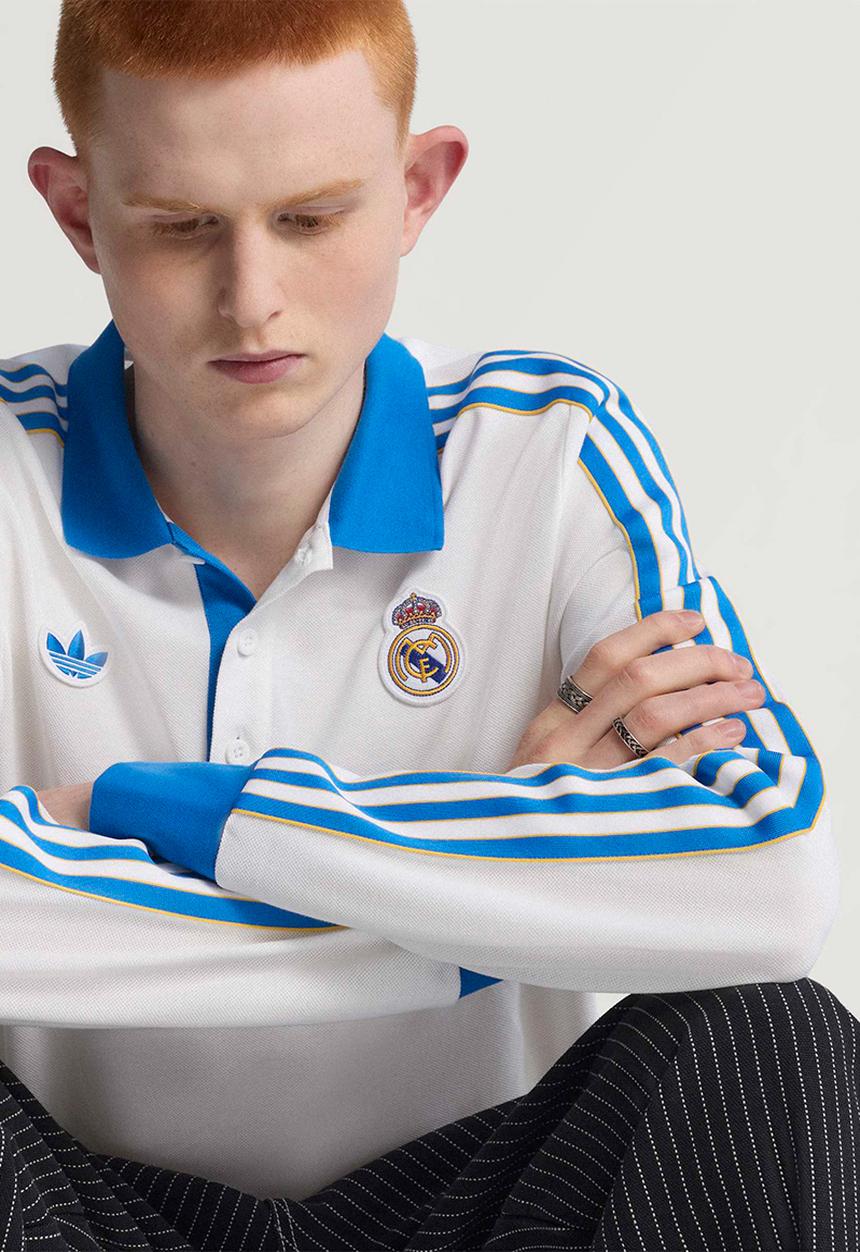adidas Originals - Real Madrid Terrace Icons Long Sleeve Polo Shirt - White