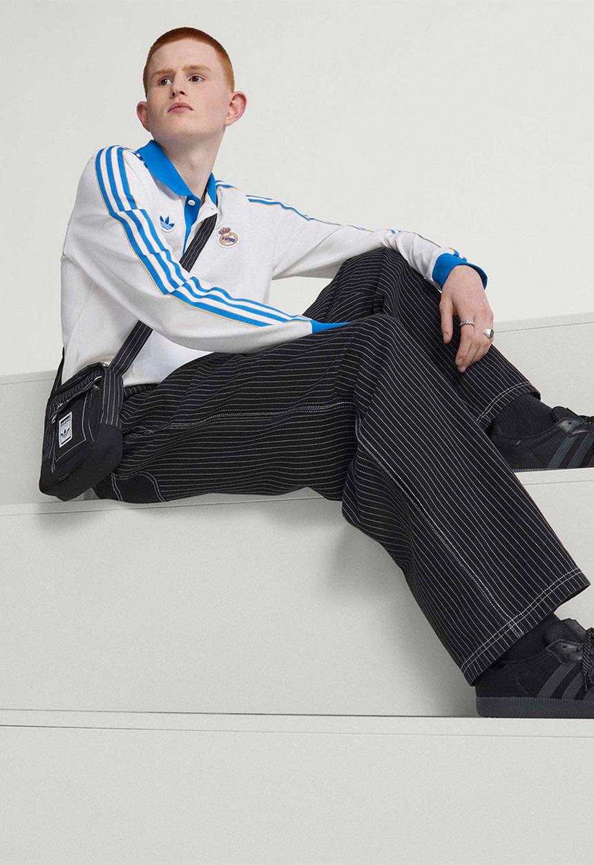 adidas Originals - Real Madrid Terrace Icons Long Sleeve Polo Shirt - White