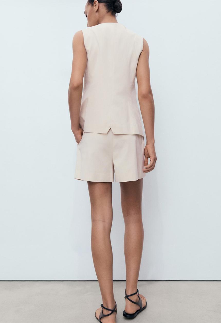 MANGO - Shorts Greta - Light Beige