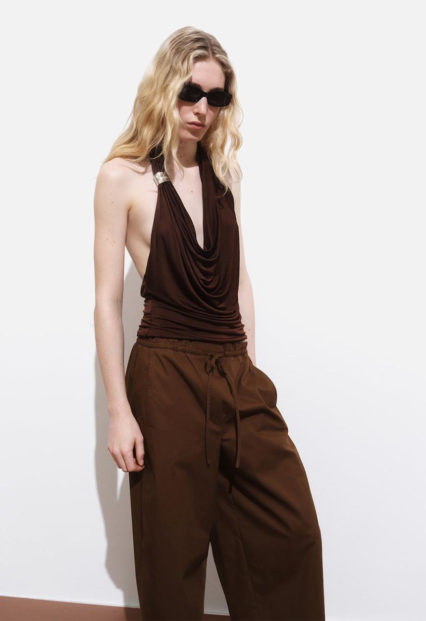 MANGO - Trousers Lupe - Brown